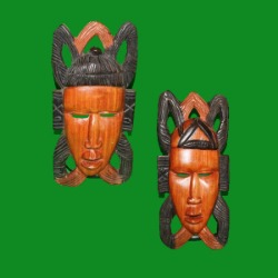 Husband/Wife Masks Hand Made Sculptures