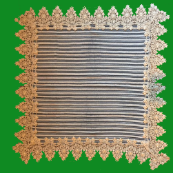 Lapcloth - Size 24 ½ X 25 inches including the lace